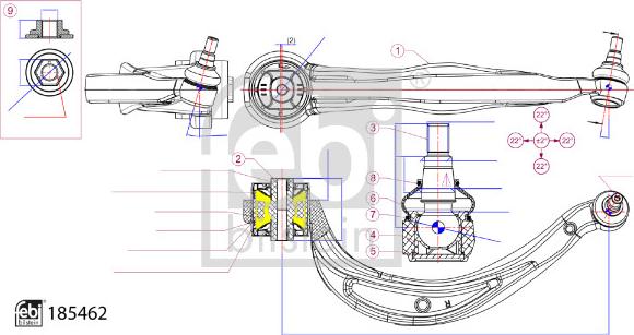 Febi Bilstein 185462 - Brat, suspensie roata aaoparts.ro