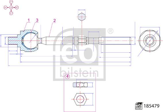 Febi Bilstein 185479 - Articulatie axiala, cap de bara aaoparts.ro