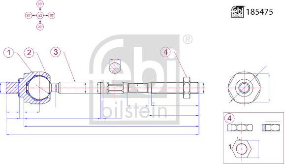 Febi Bilstein 185475 - Articulatie axiala, cap de bara aaoparts.ro