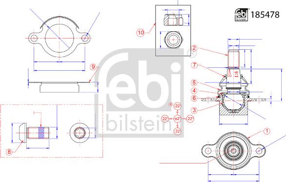 Febi Bilstein 185478 - Articulatie sarcina / ghidare aaoparts.ro