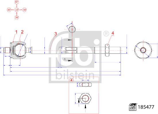 Febi Bilstein 185477 - Articulatie axiala, cap de bara aaoparts.ro