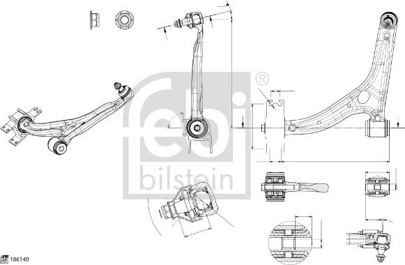 Febi Bilstein 186140 - Brat, suspensie roata aaoparts.ro