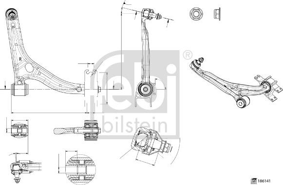 Febi Bilstein 186141 - Brat, suspensie roata aaoparts.ro