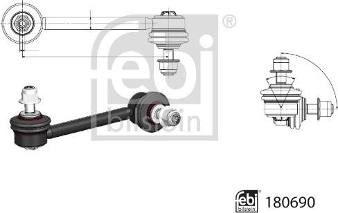 Febi Bilstein 180690 - Brat / bieleta suspensie, stabilizator aaoparts.ro