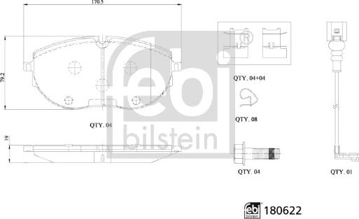 Febi Bilstein 180622 - Set placute frana,frana disc aaoparts.ro