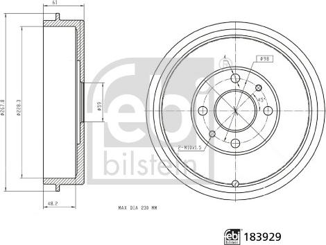 Febi Bilstein 183929 - Tambur frana aaoparts.ro