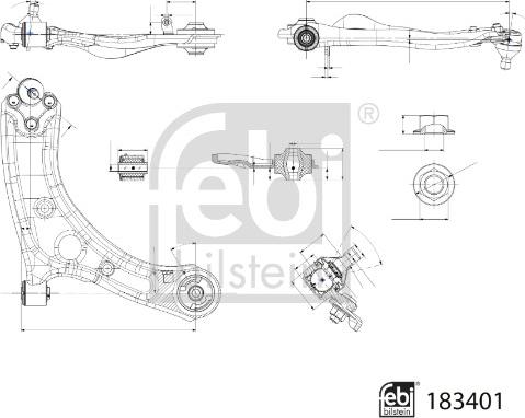 Febi Bilstein 183401 - Brat, suspensie roata aaoparts.ro