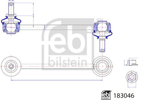 Febi Bilstein 183046 - Brat / bieleta suspensie, stabilizator aaoparts.ro