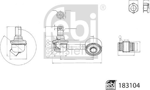 Febi Bilstein 183104 - Brat / bieleta suspensie, stabilizator aaoparts.ro