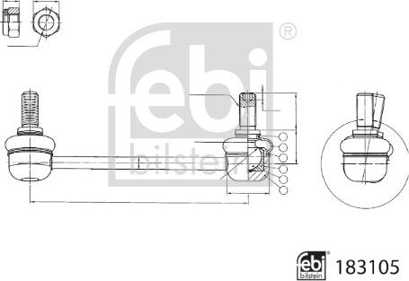 Febi Bilstein 183105 - Brat / bieleta suspensie, stabilizator aaoparts.ro