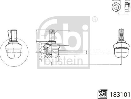 Febi Bilstein 183101 - Brat / bieleta suspensie, stabilizator aaoparts.ro