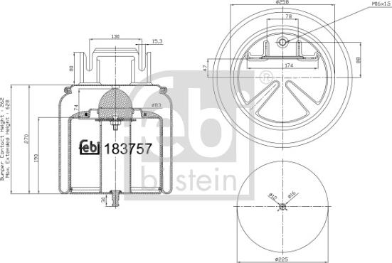 Febi Bilstein 183757 - Burduf, suspensie pneumatica aaoparts.ro