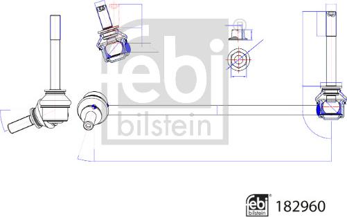 Febi Bilstein 182960 - Brat / bieleta suspensie, stabilizator aaoparts.ro