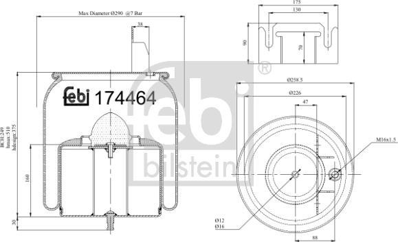 Febi Bilstein 174464 - Burduf, suspensie pneumatica aaoparts.ro