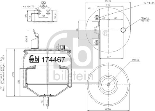 Febi Bilstein 174467 - Burduf, suspensie pneumatica aaoparts.ro