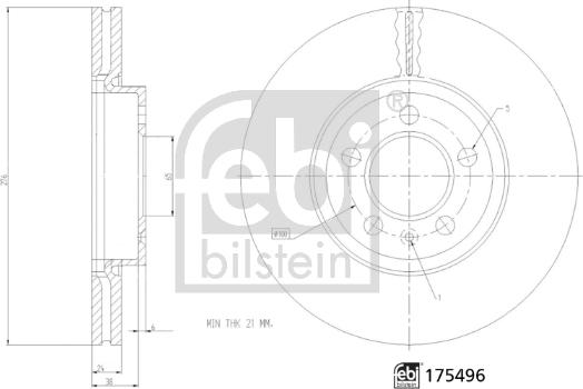 Febi Bilstein 175496 - Disc frana aaoparts.ro