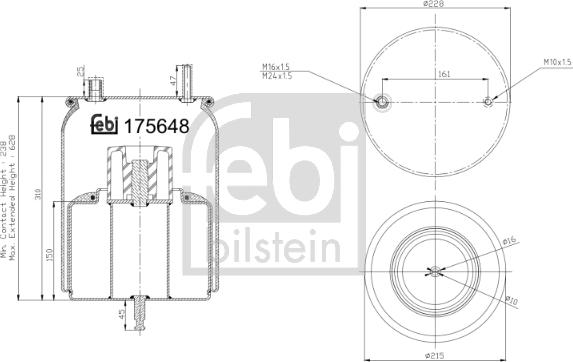 Febi Bilstein 175648 - Burduf, suspensie pneumatica aaoparts.ro