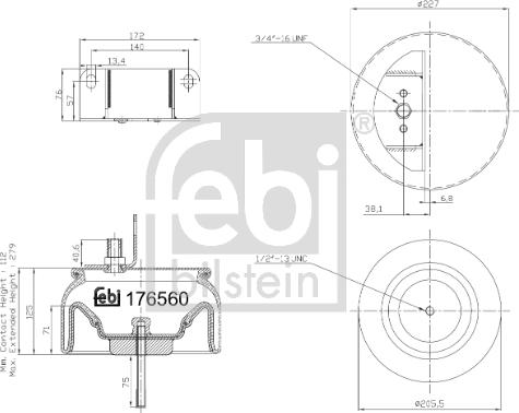 Febi Bilstein 176560 - Burduf, suspensie pneumatica aaoparts.ro
