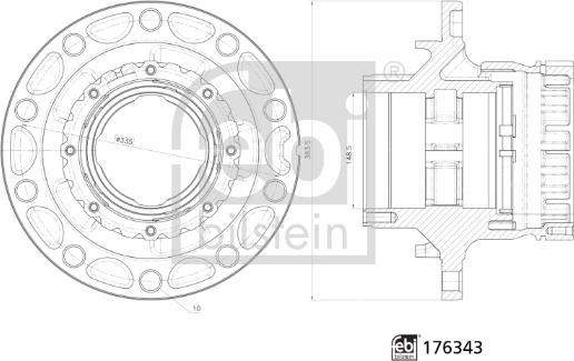 Febi Bilstein 176343 - Butuc roata aaoparts.ro