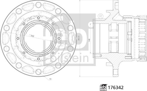 Febi Bilstein 176342 - Butuc roata aaoparts.ro