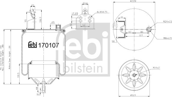 Febi Bilstein 170107 - Burduf, suspensie pneumatica aaoparts.ro