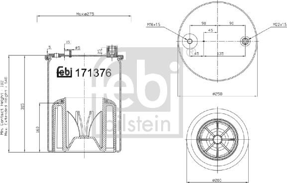 Febi Bilstein 171376 - Burduf, suspensie pneumatica aaoparts.ro