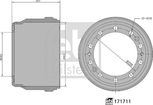 Febi Bilstein 171711 - Tambur frana aaoparts.ro