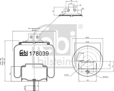 Febi Bilstein 178039 - Burduf, suspensie pneumatica aaoparts.ro