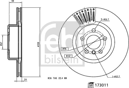 Febi Bilstein 173011 - Disc frana aaoparts.ro