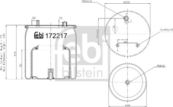 Febi Bilstein 172217 - Burduf, suspensie pneumatica aaoparts.ro