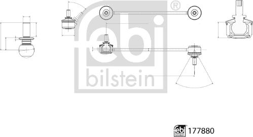 Febi Bilstein 177880 - Brat / bieleta suspensie, stabilizator aaoparts.ro