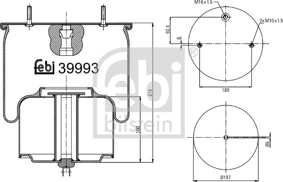 Febi Bilstein 39993 - Burduf, suspensie pneumatica aaoparts.ro