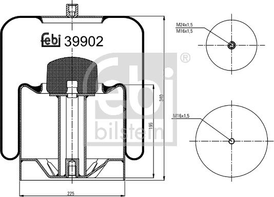 Febi Bilstein 39902 - Burduf, suspensie pneumatica aaoparts.ro