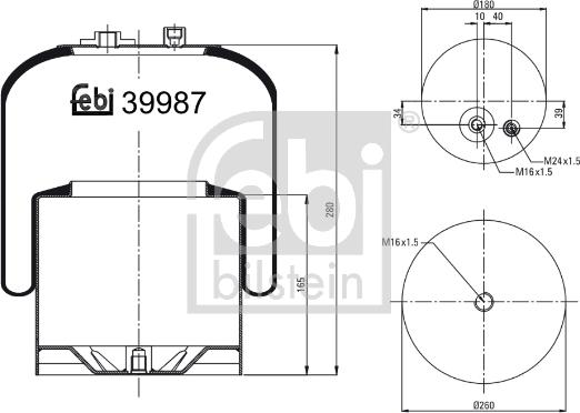 Febi Bilstein 39987 - Burduf, suspensie pneumatica aaoparts.ro