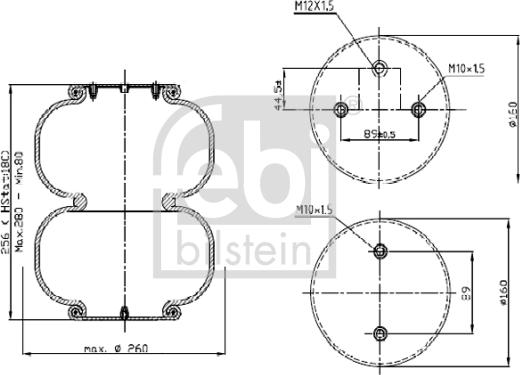 Febi Bilstein 39420 - Burduf, suspensie pneumatica aaoparts.ro