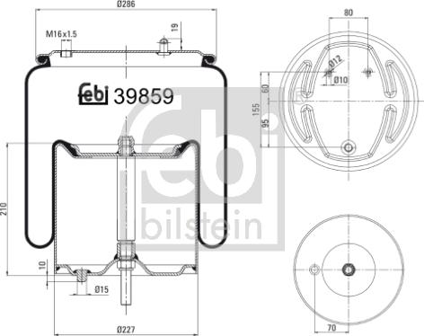 Febi Bilstein 39859 - Burduf, suspensie pneumatica aaoparts.ro