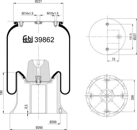 Febi Bilstein 39862 - Burduf, suspensie pneumatica aaoparts.ro