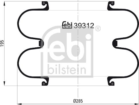 Febi Bilstein 39312 - Burduf, suspensie pneumatica aaoparts.ro