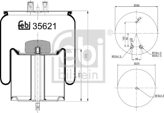 Febi Bilstein 35621 - Burduf, suspensie pneumatica aaoparts.ro