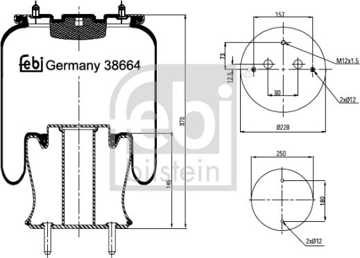 Febi Bilstein 38664 - Burduf, suspensie pneumatica aaoparts.ro