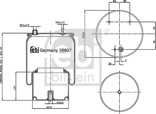 Febi Bilstein 38607 - Burduf, suspensie pneumatica aaoparts.ro