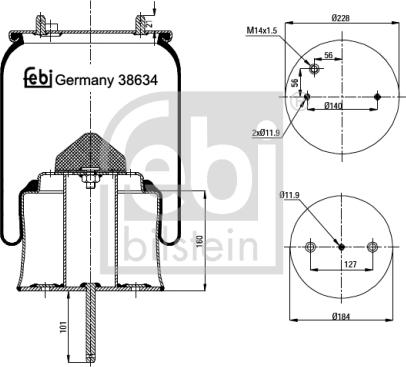 Febi Bilstein 38634 - Burduf, suspensie pneumatica aaoparts.ro