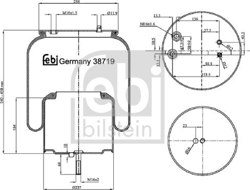 Febi Bilstein 38719 - Burduf, suspensie pneumatica aaoparts.ro