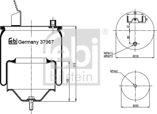 Febi Bilstein 37967 - Burduf, suspensie pneumatica aaoparts.ro