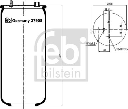 Febi Bilstein 37908 - Burduf, suspensie pneumatica aaoparts.ro