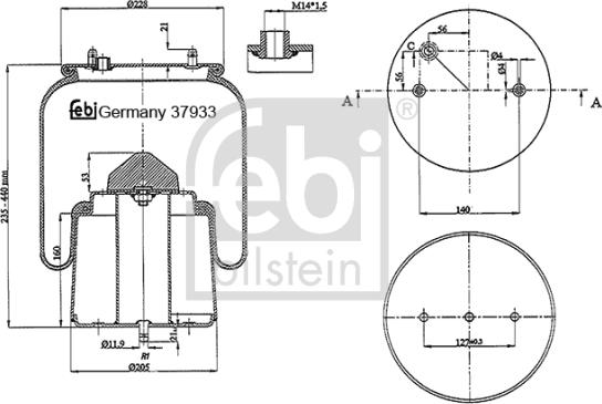 Febi Bilstein 37933 - Burduf, suspensie pneumatica aaoparts.ro