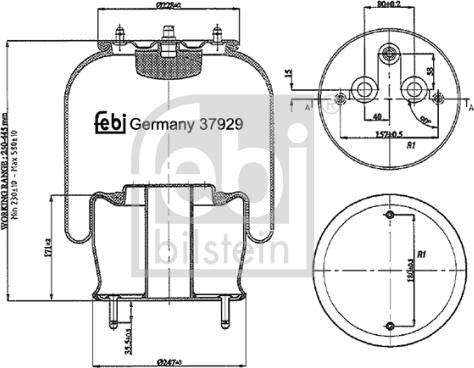 Febi Bilstein 37929 - Burduf, suspensie pneumatica aaoparts.ro