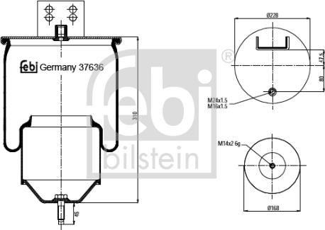 Febi Bilstein 37636 - Burduf, suspensie pneumatica aaoparts.ro