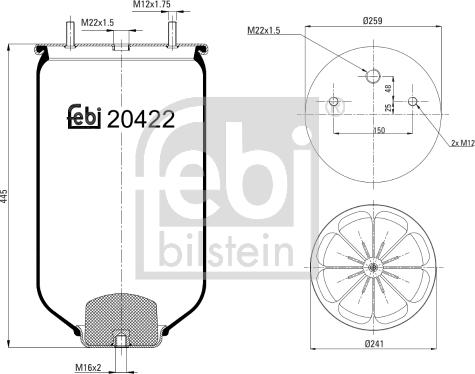 Febi Bilstein 20422 - Burduf, suspensie pneumatica aaoparts.ro