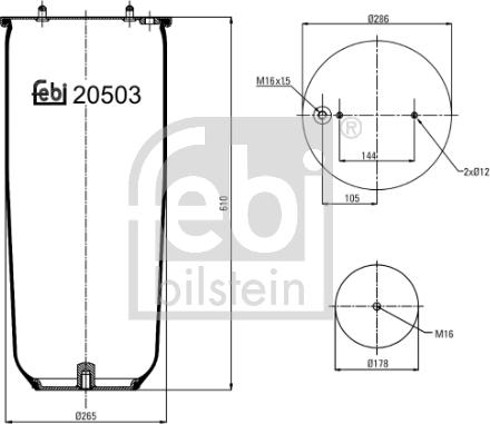 Febi Bilstein 20503 - Burduf, suspensie pneumatica aaoparts.ro